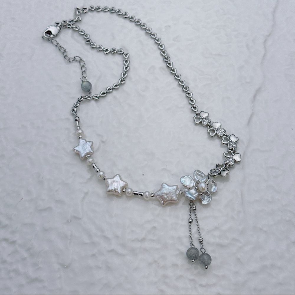 X372  Handmade Freshwater Baroque Pearl Necklace